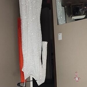 White sequins dress